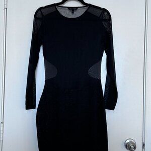 Long Sleeve Mesh Party Dress (Size 6)
